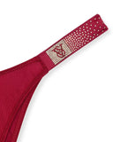 VICTORIA'S SECRET THONGI Z BŁYSZCZĄCYM LOGO CZERWONE