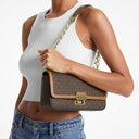 TORBA BRĄZOWA NA RAMIĘ MICHAEL KORS TRIBECA SIGNATURE LOGO