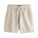 SPODENKI ABERCROMBIE & FITCH LIEN BLEND PULL-ON SHORTS - BEIGE